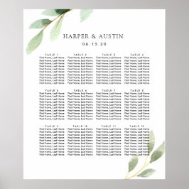 Groene olieramp Botanical Wedding Seating Chart Poster