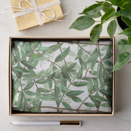 Groene olieramp Botanische Waterverf Tissuepapier (Geschenk)