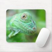 Groene olieramp in de iguana op Leaf Mousepad Muismat (Met muis)