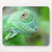 Groene olieramp in de iguana op Leaf Mousepad Muismat (Voorkant)