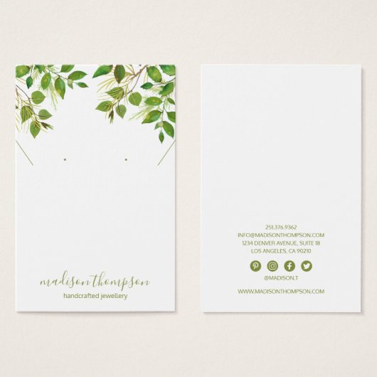Groene olierijbossen — Ketting Visitekaartje (Voorkant /achterkant)