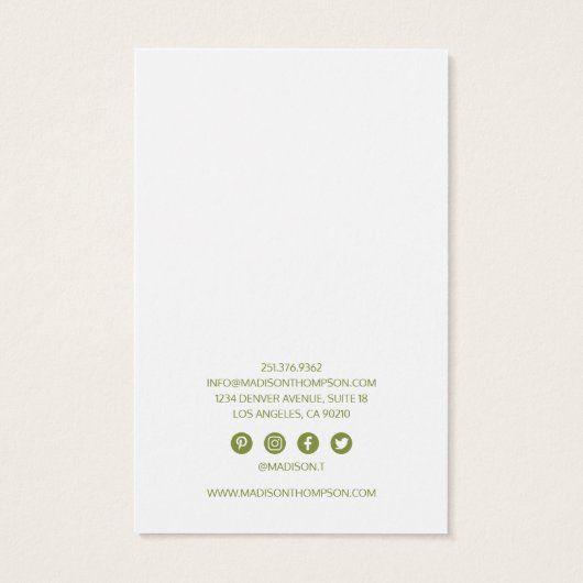 Groene olierijbossen — Ketting Visitekaartje (Achterkant)