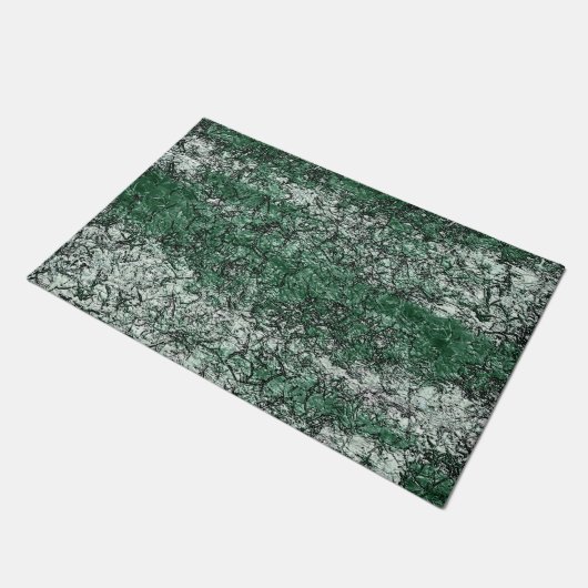 Groene oliestextuur op stokken en pluis deurmat (Schuin)