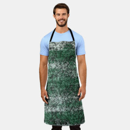 Groene oliestextuur op stokken en pluis schort