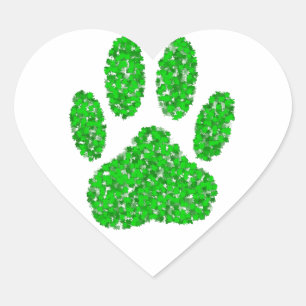 Groene olievlek afdrukken hart sticker