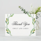 Groene olievlek bedankt kaarten (Staand voorkant)