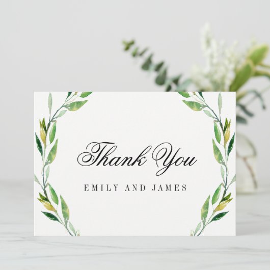 Groene olievlek bedankt kaarten (Staand voorkant)