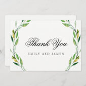 Groene olievlek bedankt kaarten (Voorkant / Achterkant)