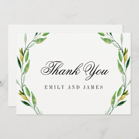 Groene olievlek bedankt kaarten (Voorkant / Achterkant)