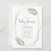 Groene olievlek en gouden Bohemen-Baby shower Kaart (Voorkant)