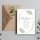 Groene olievlek en gouden Bohemen-Baby shower Kaart