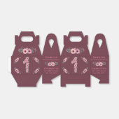 Groene olievlek Grote 1e verjaardag Girl Pink Flow Bedankdoosjes (Uitgevouwen)