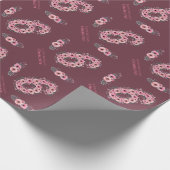 Groene olievlek Grote 6e verjaardag Girl Pink Flow Cadeaupapier (Hoek)