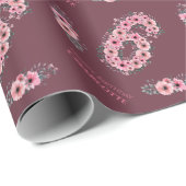 Groene olievlek Grote 6e verjaardag Girl Pink Flow Cadeaupapier (Rol Hoek)
