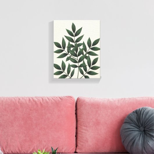 Groene olievlek III | PLANTEN Canvas Afdruk (Insitu (Woonkamer))