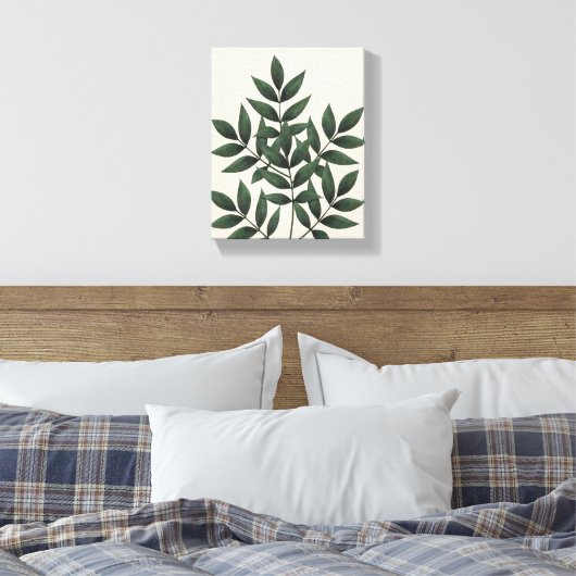 Groene olievlek III | PLANTEN Canvas Afdruk (Insitu (Slaapkamer))