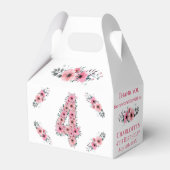 Groene olievlek met bloemen bloemen bedankdoosjes (Achterkant)