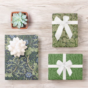 groene olievlek Morris Seaweed Bramble Wrapp Inpakpapier Vel