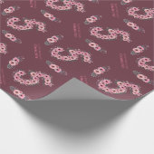 Groene olievlek op 5-jarige dag cadeaupapier (Hoek)