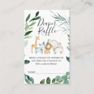 Groene olievlek Safari Dieren Luidere Raffle Invoe Visitekaartje