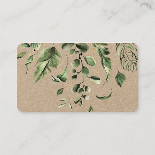 Groene olievlek Website RSVP Mini Visitekaartje (Achterkant)