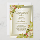 Groene olievlek Witte Floral Golden Kaart (Voorkant)