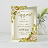 Groene olievlek Witte Floral Golden Kaart (Staand voorkant)