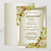 Groene olievlek Witte Floral Golden Kaart (Voorkant / Achterkant)