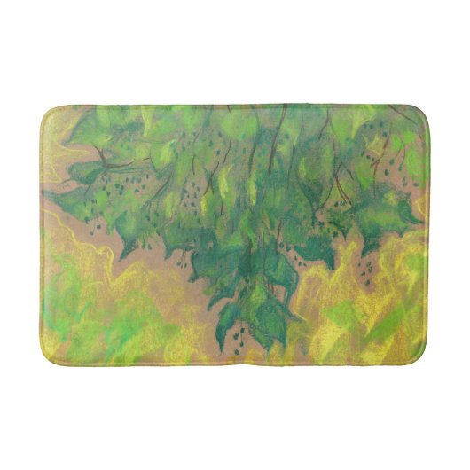 Groene olievlek, zomergroen, natuur badmat (Voorkant)