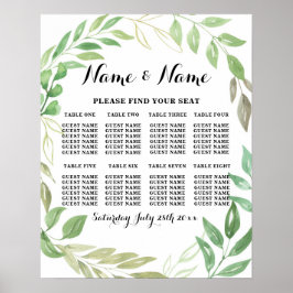 Groene olievlekken Tabel Zitplaats 8 Zitplaats Poster