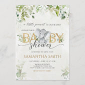 Groene Olifant Baby Shower Kaart (Voorkant)