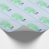 Groene Olifant Balansact Cadeaupapier (Hoek)