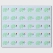 Groene Olifant Balansact Cadeaupapier (Vlak)