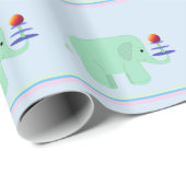 Groene Olifant Balansact Cadeaupapier (Rol Hoek)