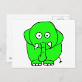 Groene olifant briefkaart (Voorkant / Achterkant)