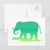 Groene Olifant Briefkaart (Voorkant / Achterkant)