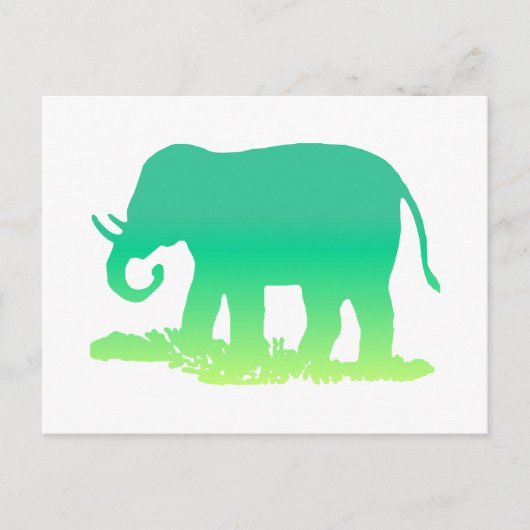 Groene Olifant Briefkaart (Voorkant)