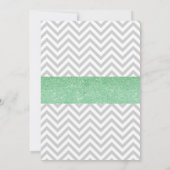 Groene Olifant Chevron Glitter Baby Shower Kaart (Achterkant)