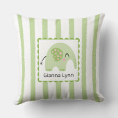 Groene Olifant Monogram Baby Jongen Meisje Kussen (Achterkant)