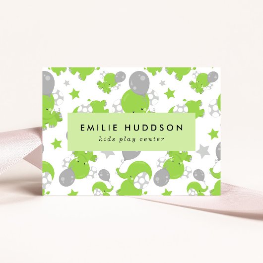 Groene olifanten, Kinder speelcentrum, activiteite Visitekaartje