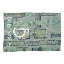 Groene olijf blauwgroen grijs monogram abstract ge