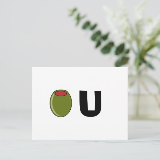 Groene Olijf Briefkaart (Staand voorkant)