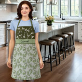 Groene Olijf & Martini glaspatroon  Schort
