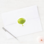 Groene olijf met druppel olie ronde sticker (Envelop)