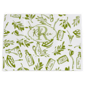 Groene Olijf Moderne Monogram Naam Script Waterver Groot Cadeauzakje (Voorkant)