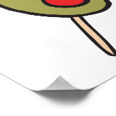 groene olijf op een tandenstoker poster (Hoek)