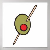 groene olijf op een tandenstoker poster (Voorkant)