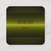 Groene olijf Roestvrij staal Metalen blik Vierkante Visitekaartje (Voorkant)
