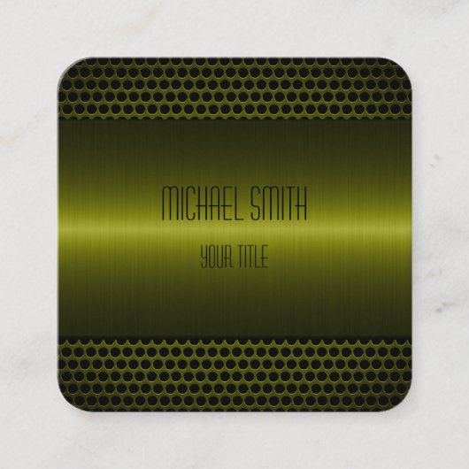 Groene olijf Roestvrij staal Metalen blik Vierkante Visitekaartje (Voorkant)