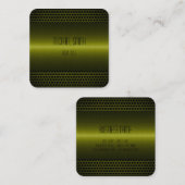 Groene olijf Roestvrij staal Metalen blik Vierkante Visitekaartje (Voorkant / Achterkant)
